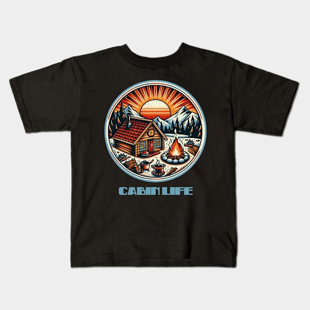 Cabin in the woods Kids T-Shirt by Tofuvanman